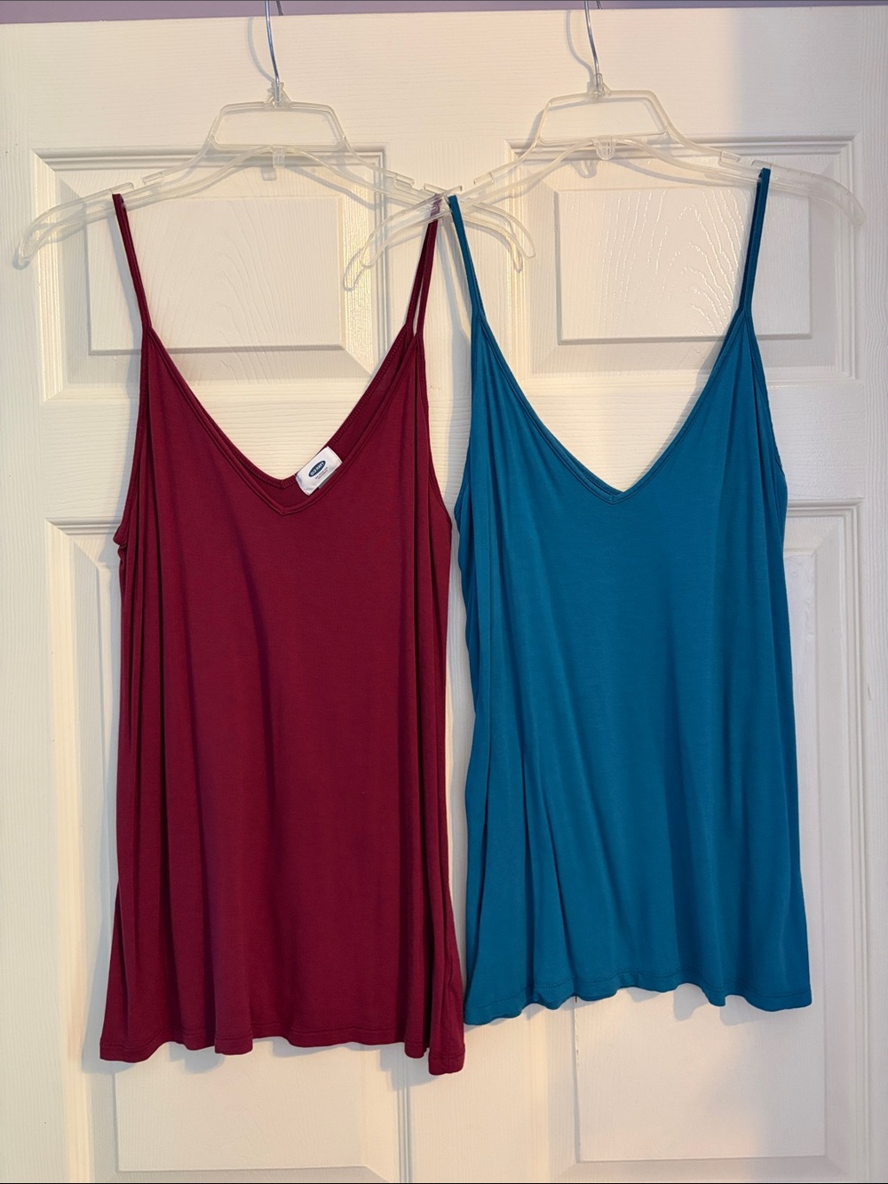 Old Navy Spaghetti Strap V-Neck Tank - Teal and Burgundy